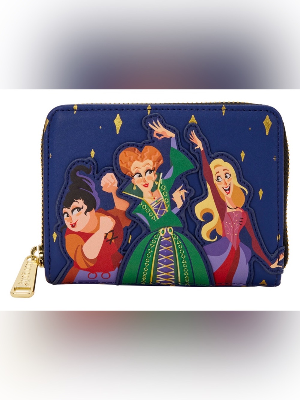 Disney Loungefly Hocus Pocus Sanderson Sisters Night Sky Zip Around Wallet